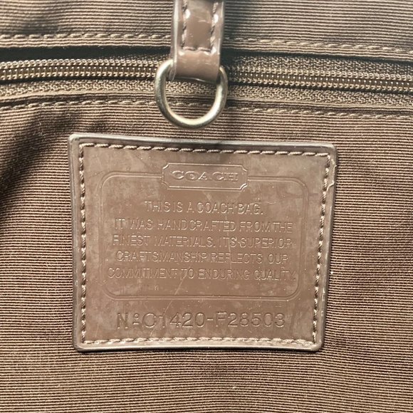 Coach Signature Khaki Canvas Devin Shoulder Bag F28503 - Picture 12 of 12